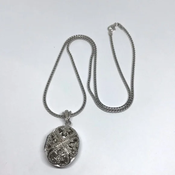 925 Sterling Silver Filigree locket Pendant Necklace size 20” - Picture 12 of 16